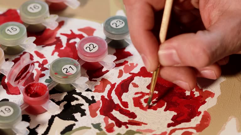 numbered canvas close up