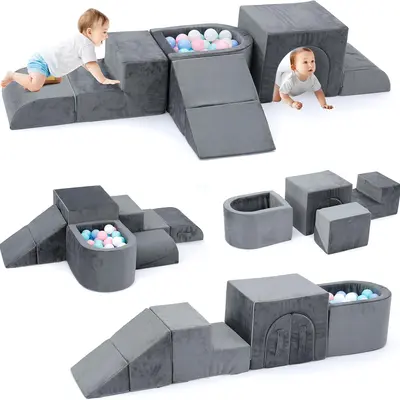 assortment of soft play block sets