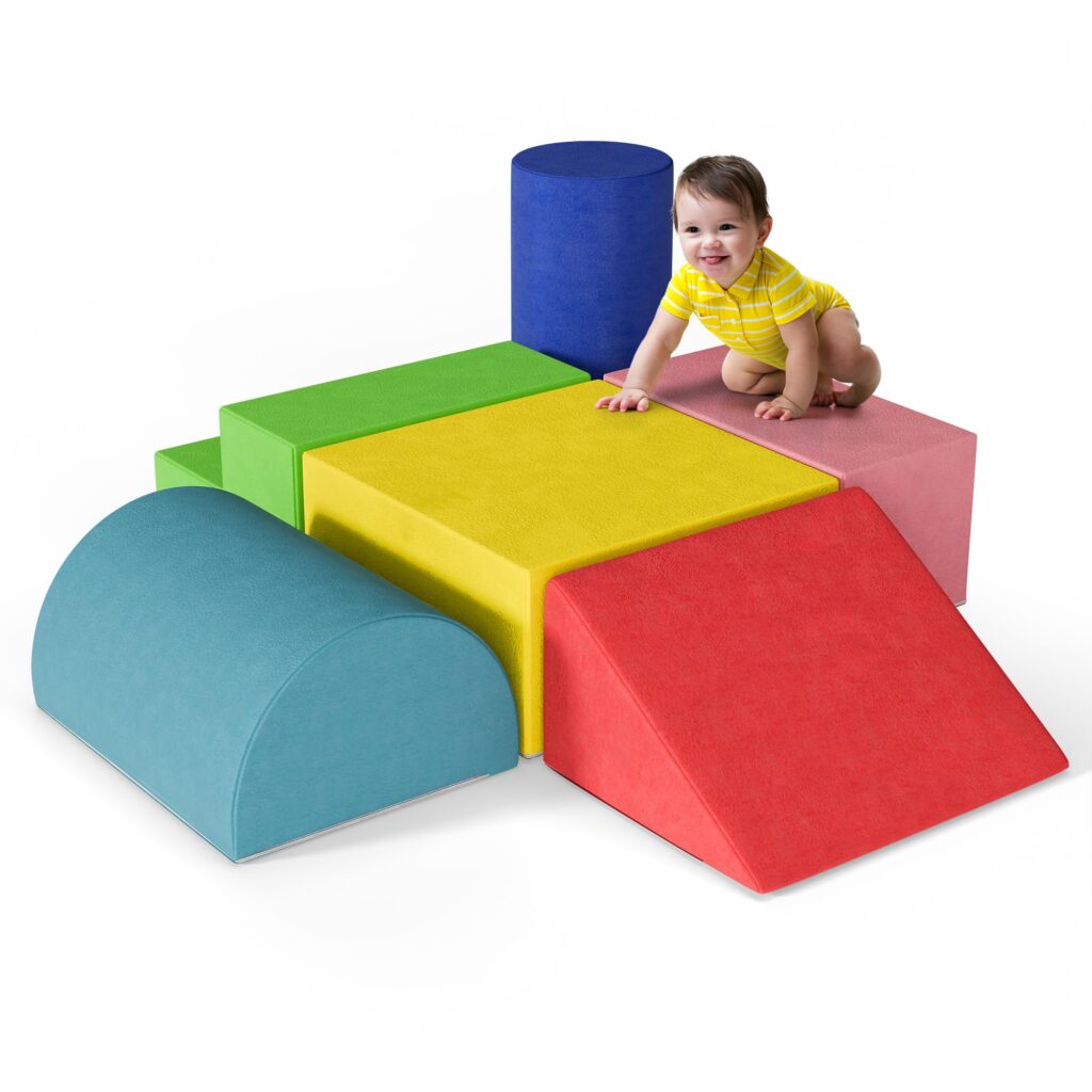 kids playing with soft blocks