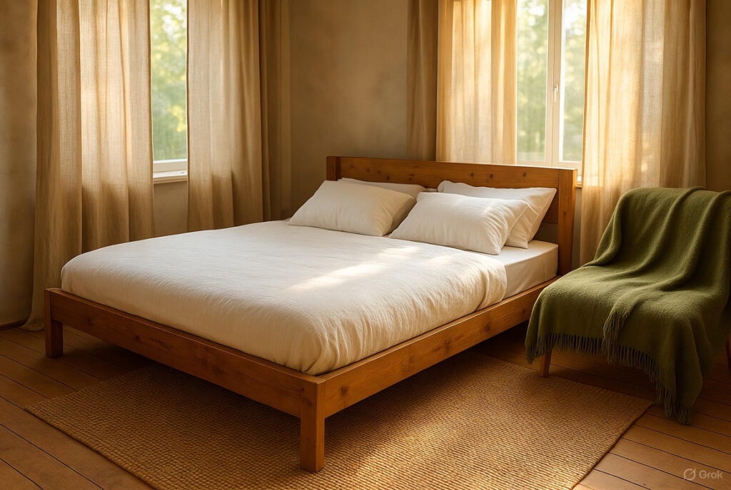 best sustainable textile ideas 2025 layered bedroom textiles