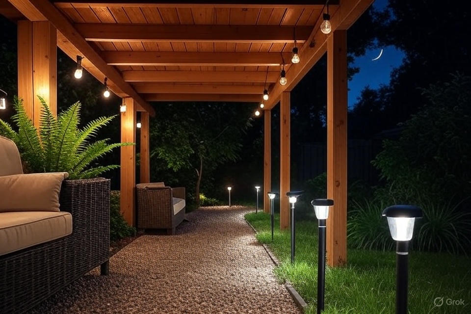 best outdoor lighting ideas 2025 solar patio setup